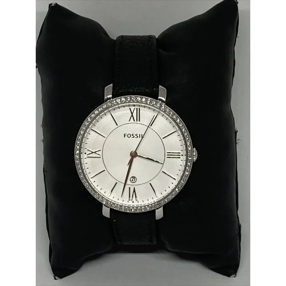 Fossil Jacqueline ES3545 Women's Black Leather Analog Dial Quartz Watch JK728